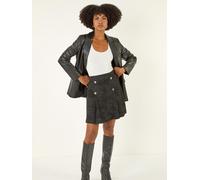 Roman Roman Black Pleated Box Button Skirt Black EU 44 (UK 16)