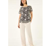 Roman Roman Black Textured Print Detail Top