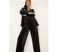 Roman Roman Black Velvet Pocket Stretch Trousers