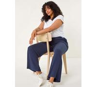 Roman Roman Blue Curve Linen Mix Trousers