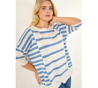 Roman Roman Blue Curve Stripe Knit Jumper