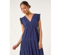 Roman Roman Blue Dark Petite Petite Frill Short Dress Blue Dark 44