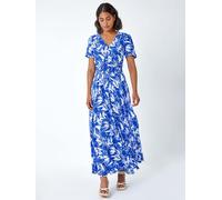 Roman Roman Blue Floral Print Button Detail Maxi Dress Blue EU 40 (UK 12)