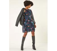 Roman Roman Blue Floral Print Swing Dress Blue EU 40 (UK 12)