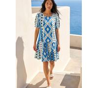 Roman Roman Blue Petite Aztec Smock Dress Blue 42