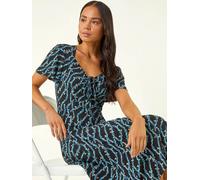 Roman Roman Blue Petite Butterfly Drawstring Midi Dress Blue EU 36 (UK 8)