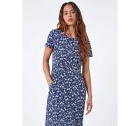 Roman Roman Blue Petite Ditsy Floral Pocket Stretch Dress Blue EU 36 (UK 8)