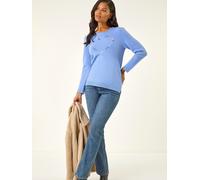 Roman Roman Blue Stitch Heart Knit Jumper