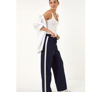 Roman Roman Blue Tie Waist Bengaline Side Stripe Trousers