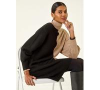 Roman Roman Brown Contrast Colour Knit Dress Brown 12