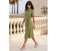 Roman Roman Button Belted Collared Shirt Dress vert FR 48 (EU 46)