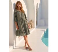 Roman Roman Cotton Broderie Tiered Smock Dress vert FR 40 (EU 38)
