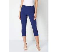 Roman Roman Dark Blue Ground Cropped Stretch Capri Trousers
