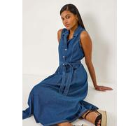 roman Roman Denim Button Through Midi Dress bleu FR 50 (EU 48)