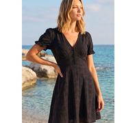 roman Roman Embroidered 100% Cotton Stretch Jersey Dress Noir FR 42 (EU 40)