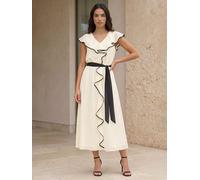 roman Roman Frill Contrast Tipped Midi Dress pâle FR 46 (EU 44)