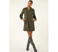 Roman Roman Green Collared Shift Shirt Dress Green EU 38 (UK 10)