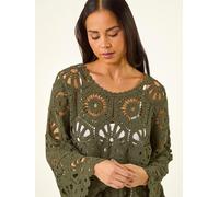 Roman Roman Green Crochet Top