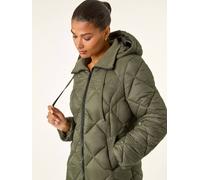 Roman Roman Green Diamond Quilt Padded Coat