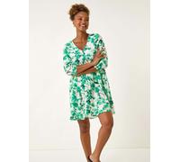 Roman Roman Green Floral Print Smock Dress Green 20