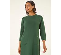 Roman Roman Green Patch Pocket Knit Dress Green EU 44 (UK 16)
