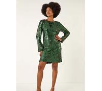 Roman Roman Green Sequin Shift Stretch Dress Green EU 44 (UK 16)