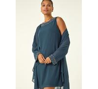 Roman Roman Green Sparkle Shift Dress Set Green EU 38 (UK 10)