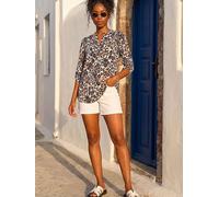 Roman Roman Grey Animal Print Stretch Blouse