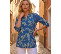 Roman Roman Leaf Print Cotton Blouse bleu FR 44 (EU 42)