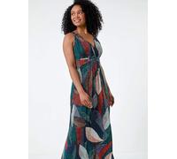 Roman Roman Leaf Print Stretch Maxi Dress orange FR 44 (EU 42)