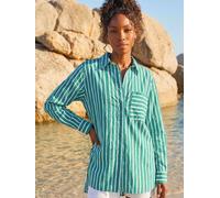 roman Roman Linear Print V-Neck Button Shirt vert FR 44 (EU 42)
