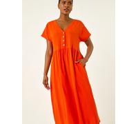roman Roman Linen Look Button Midi Dress orange FR 50 (EU 48)