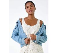 Roman Roman Natural 100% Cotton Crochet Knit Vest Top