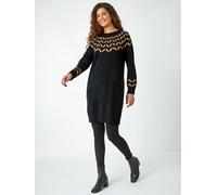 Roman Roman Natural Chevron Print Jumper Dress Natural 44