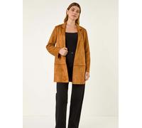 Roman Roman Natural Suedette Longline Thrown On Jacket