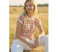 Roman Roman Orange Crochet Knit T-Shirt