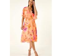 Roman Roman Orange Petite Tie Front Dress Orange EU 42 (UK 14)