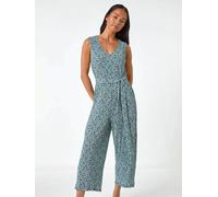 roman Roman Petite Ditsy Crinkle Crop Jumpsuit bleu FR 48 (EU 46)