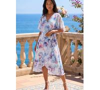 Roman Roman Petite Floral Tie Front Cape Dress bleu FR 38 (EU 36)