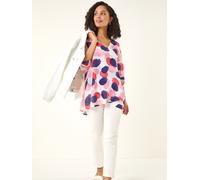 Roman Roman Pink Abstract Wrap Hem Top