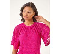 Roman Roman Pink Lace Angel Sleeve Top