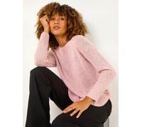 Roman Roman Pink Nep Fabric Curved Hem Dress Pink EU 40 (UK 12)