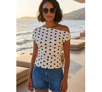 Roman Roman Polka Dot Drape Side Top pâle FR 46 (EU 44)