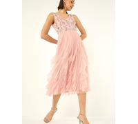 roman Roman Premium Beaded Dress Rose FR 48 (EU 46)