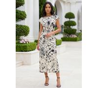 Roman Roman Printed Twist Front Wrap Dress Blanc 46