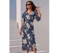 roman Roman Printed Wrap Dress bleu FR 42 (EU 40)