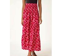 Roman Roman Red Abstract Print Shirred Multiway Skirt Red 16