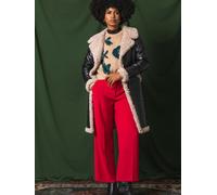 Roman Roman Red Deep Waistband Wide Leg Belted Trousers