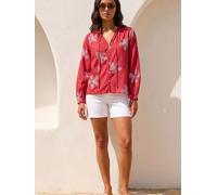 Roman Roman Red Floral Embroidered Blouse
