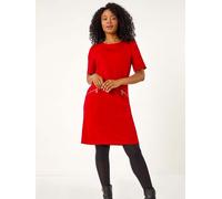 Roman Roman Red Petite Zip Detail Pocket Shift Dress Red EU 46 (UK 18)